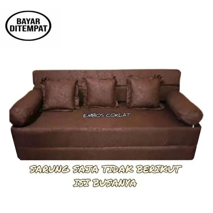 Sarung Sofa Bed Busa Inoac/Royal Tebal 20 cm No 1 2 3 4 Motif Bunga Hitam