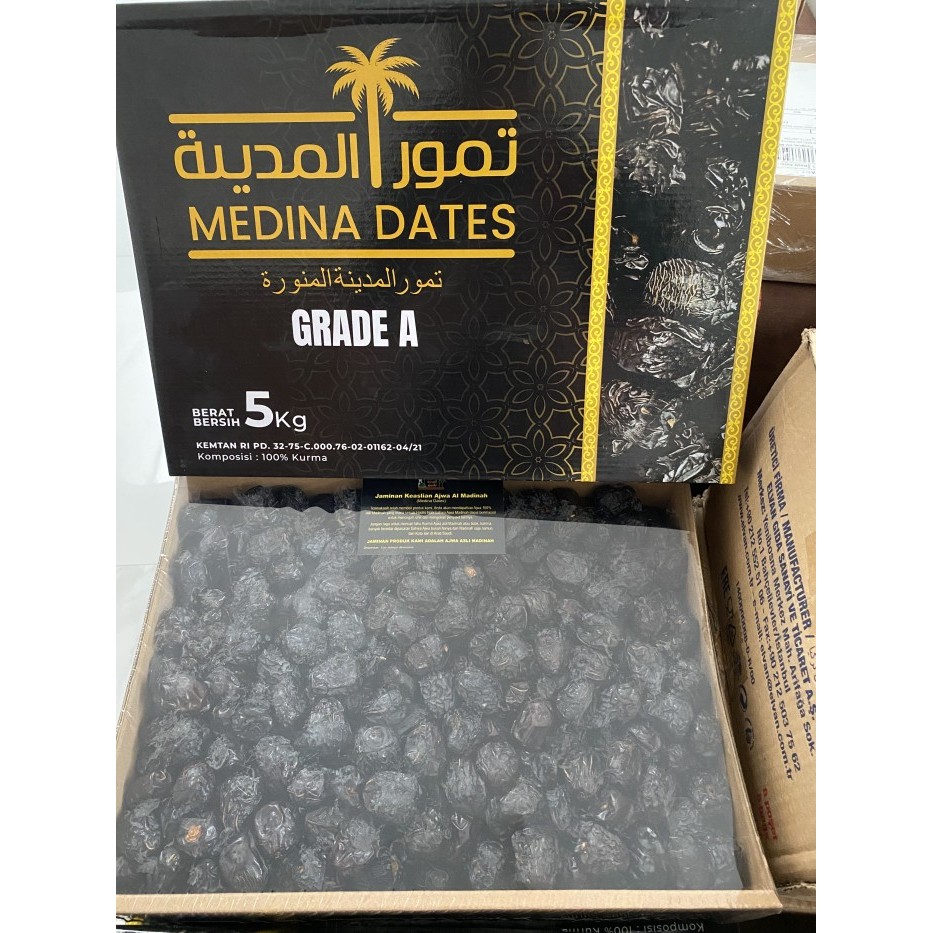 

KURMA AJWA MEDINA DATES 5KG PREMIUM JUMBO / KURMA NABI GRADE PREMIUM JUMBO