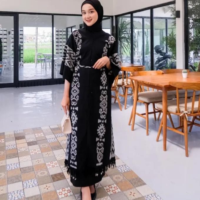 Kaftan Tenun Troso Tunik Tenun Ikat Terlaris