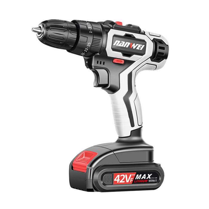 Bor Listrik Bor Tanpa kabel 42V NANWEI Set Lengkap Mata Bor Cordless