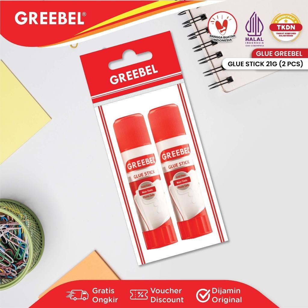 

GREEBEL Glue Stick 21G / Lem Kertas Putar / Glue Stick (12Pc/Box)