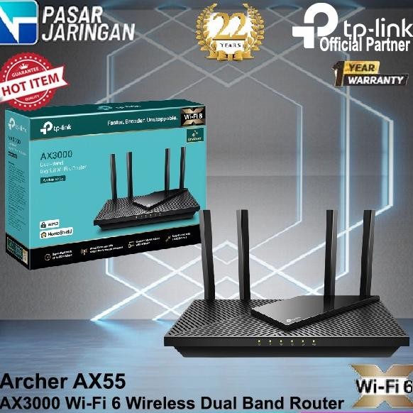 TP-LINK Archer AX55 AX3000 Dual Band Gigabit Wi-Fi 6 Router