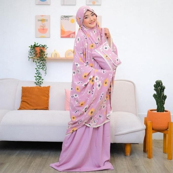Terjangkau Mukena Tazbiya Kombinasi List Nazifa Series Allsize / Mukena Dewasa