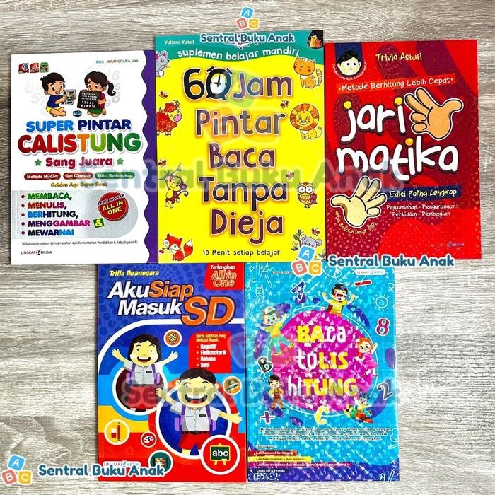 

[Dapat 5 Buku] 60 Jam Pintar Baca Tanpa Dieja - Super Pintar Calistung - Jarimatika - Baca Tulis