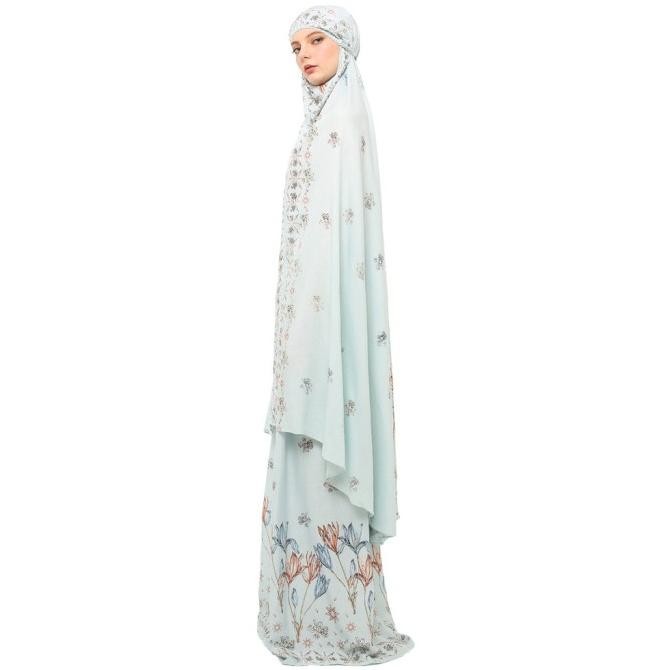 Terjangkau Mukena Tazbiya Border Harvest Bloom Blue Allsize