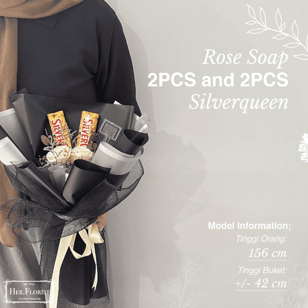 SALE HER.FLORIST [SNACK] Buket Coklat | Bucket Silverqueen | Bunga Sabun Rose / Gompie | Kado Hari G
