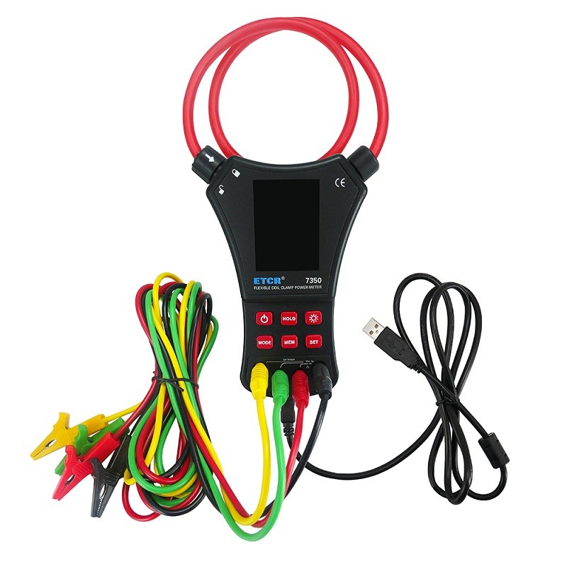 TKS ETCR7350 AC 0.0A ~ 6000A Large Coil Flexible Clamp Power Meter Three Phase Sequence Voltage Leak