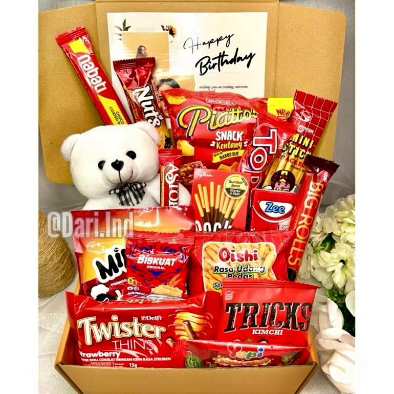 

wes-24 SNACK BOX Kado Ulang Tahun / Hampers Snack Murah / Buket Snack / Buket Jajan / Kado Ulang Tahun / Hadiah Ulang Tahun / Hadiah Valentine / Kado Valentine / Kado Anniversary / Hadiah Anniversary / Hadiah Birthday / HAMPERS CEWEK / Kado Natal Hemat
