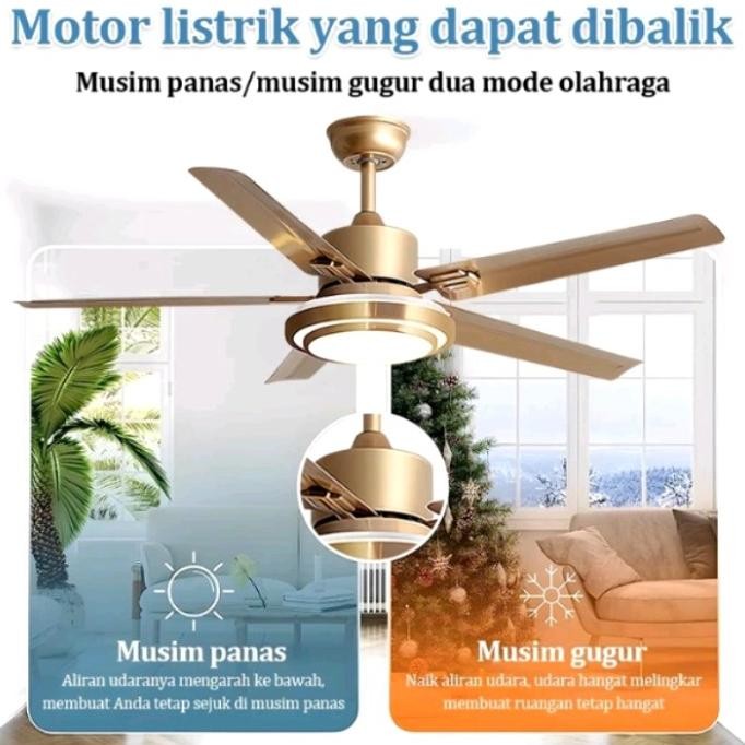 New Lampu Gantung Plafon Kipas Angin Mewah Modern Hias Ruang Tamu/Ruangan