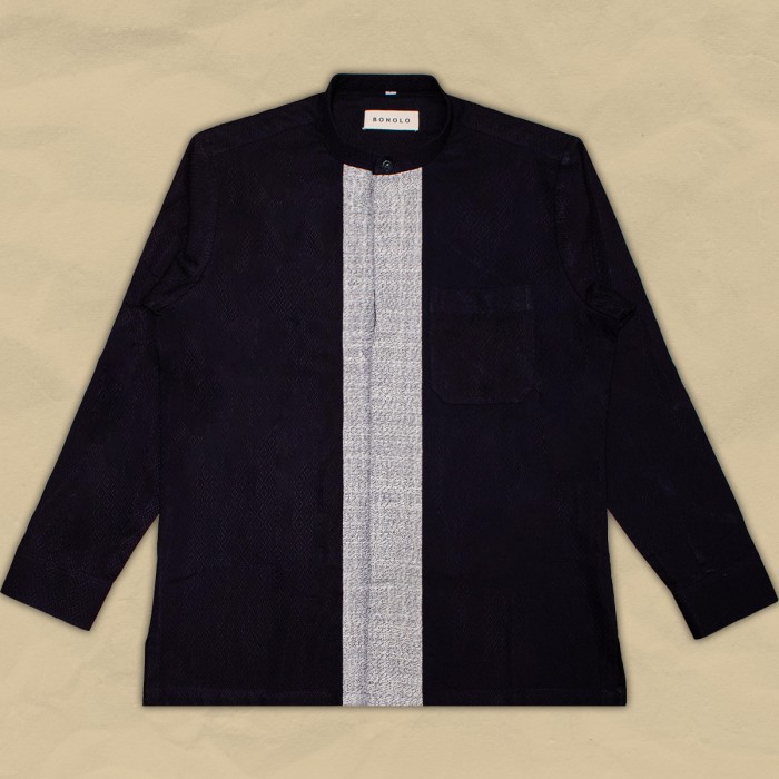 Dave navy - Bonolo Kemeja Tenun Lengan Panjang