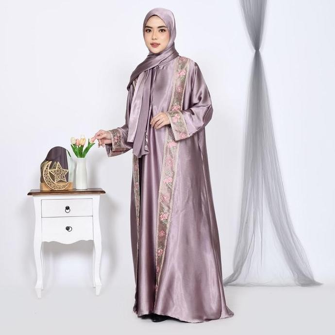 Terbaru, Zakia Abaya Raya Series Cradenza Silk Premium Gamis Remaja Muslim Wanita Dress Lebaran