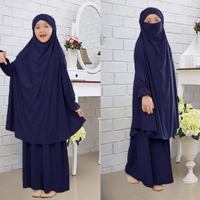 BAJU MUSLIM ANAK PEREMPUAN PAKAIAN UMUR 12 - 14 THN GAMIS SYARI POLOS Kualitas Terbaik