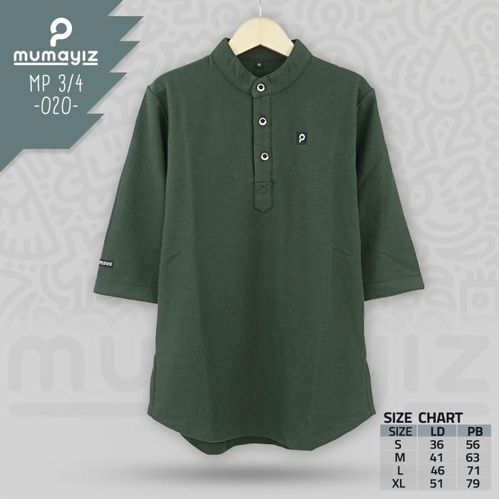 MUMAYIZ kurta lengan panjang 3/4 anak usia 4-15 tahun bahan lacost cvc 24s