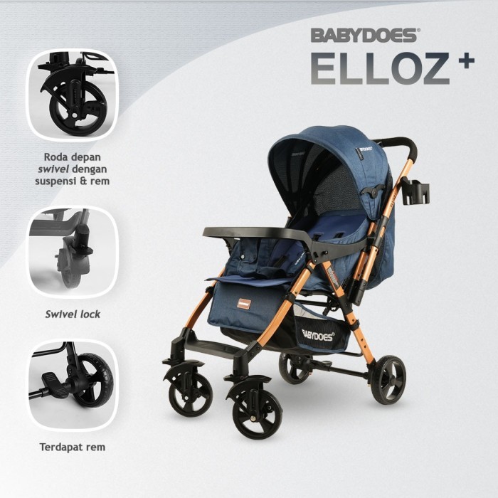 Terhemat Babydoes Stroller Ch 324 Elloz Chic Reversible Kereta Dorong Bayi