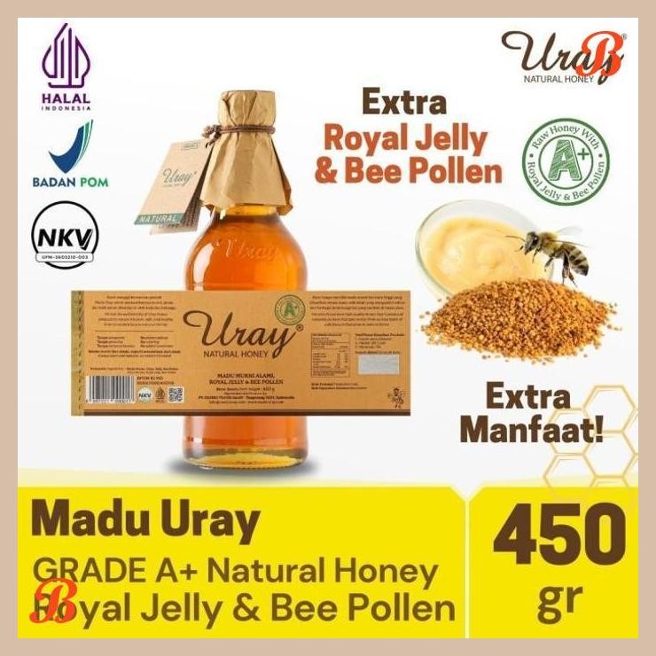 

| MA | MADU URAY NATURAL HONEY 450GR GRADE A+ WITH ROYAL JELLY & BEE POLLEN