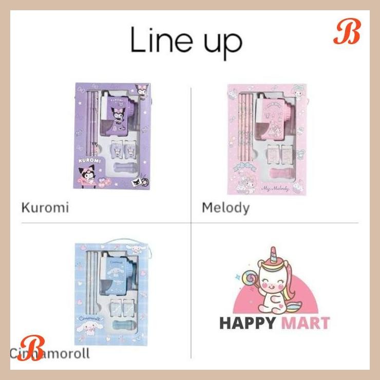 

| KK | SET ALAT TULIS SERUTAN MEJA MOTIF SANRIO KUROMI / MELODY / CINNAMOROLL