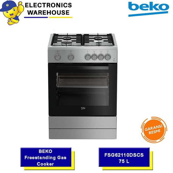 Murah Beko Freestanding Cooker Fsg62110Dscs 75Cm - Beko Fsg 62110 Dscs