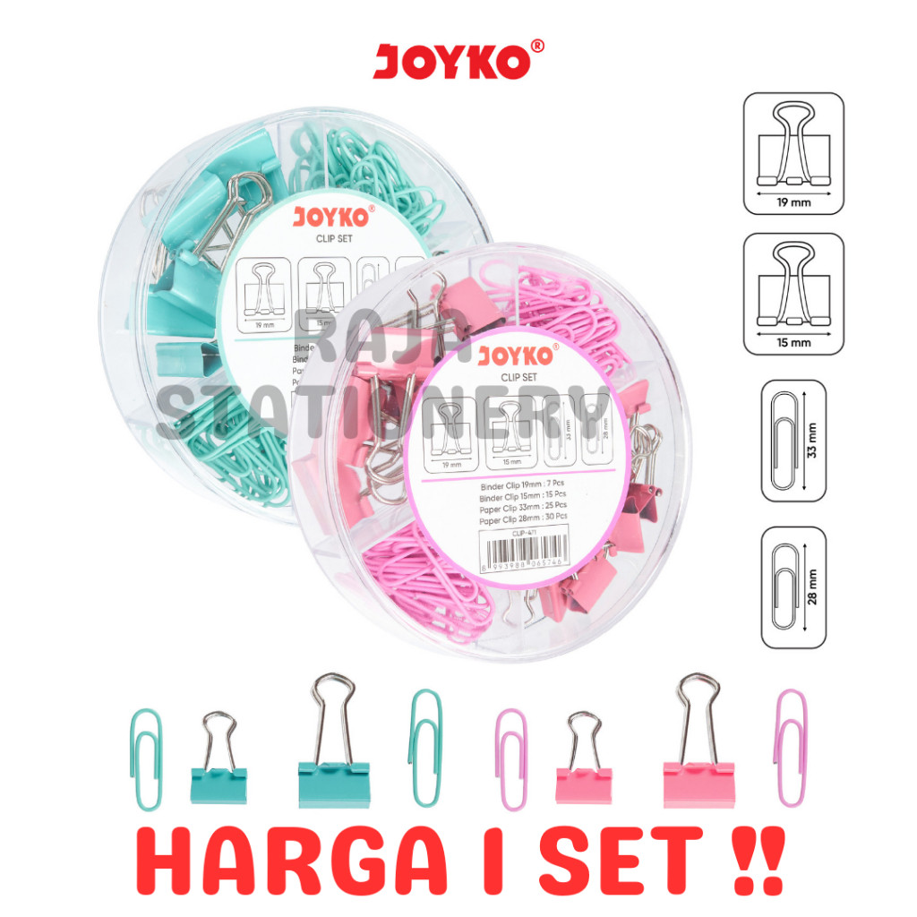 

Joyko Binder Clip Paper Clip SET / Klip Kertas Penjepit File Joyko RAJA BIG BOX