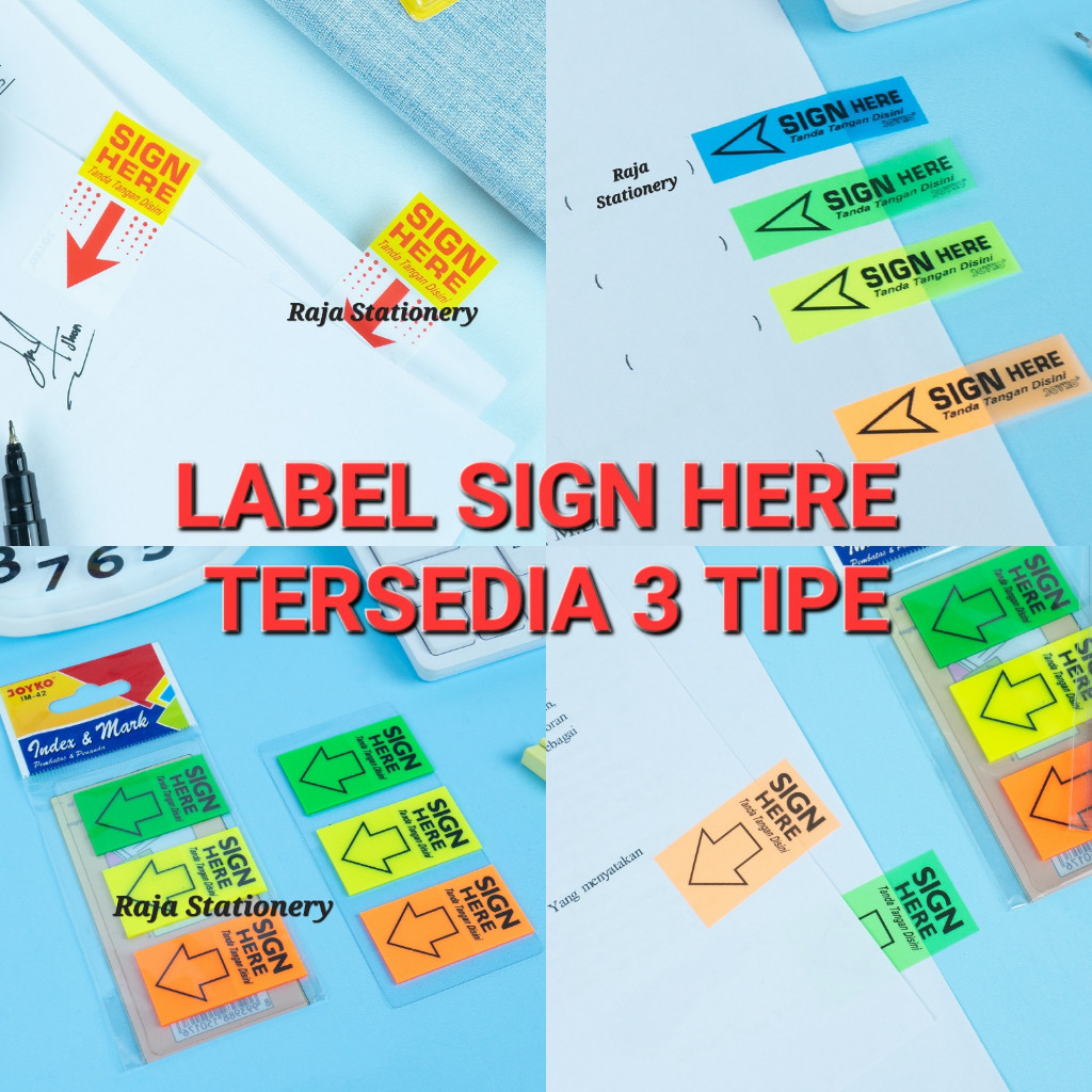 

Joyko Sticky Notes "Sign Here" Memo Panah / Sticker Tempel Memo Sign Here Tanda Tangan Disini Joyko RAJA BIG BOX