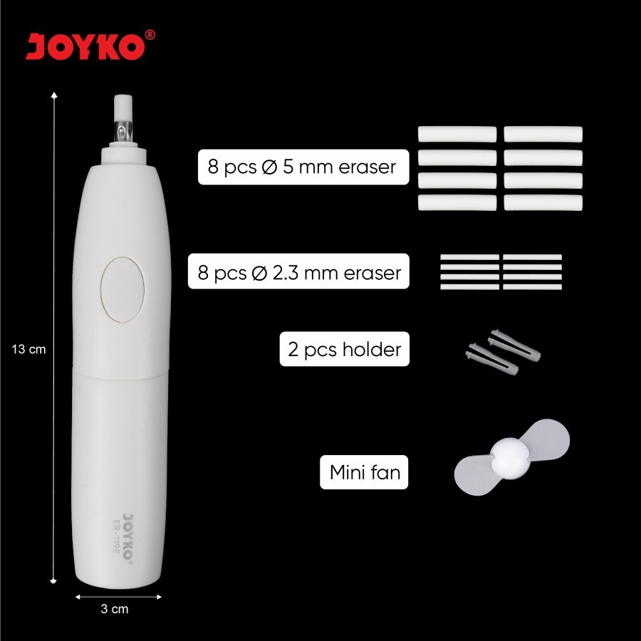 

JOYKO ELECTRIC ERASER + REFILL / PENGHAPUS ELEKTRIK JOYKO + KIPAS MURAH BERKUALITAS ER-119E RAJA BIG BOX