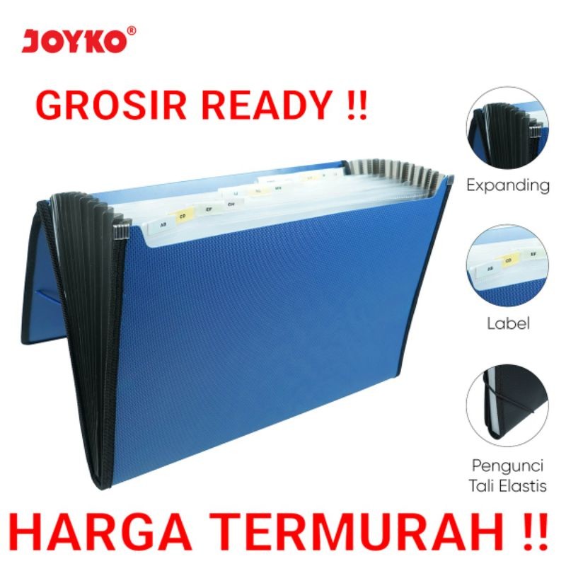 

JOYKO EXPANDING FILE FOLIO F4 13 POCKETS / MAP HARMONIKA SERBAGUNA ORGANISER DOKUMEN EF-2538 RAJA BIG BOX
