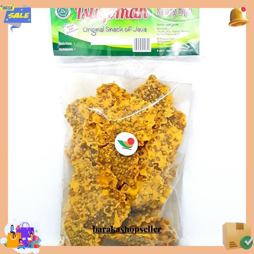 

Istiqomah Peyek Kacang Hijau 200Gr | Kripik Rempeyek Ijo Pecel Tanah Siap Kirim