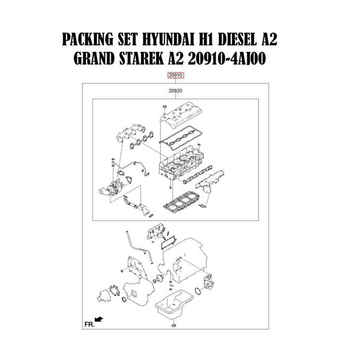 PACKING SET H1 DIESEL A2 GASKET SET HYUNDAI H1 DIESEL GRAND STAREK A2 TERLENGKAPP