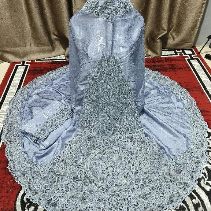 Terjangkau Mukena Kerancang Bunga Punggung Handmade Sulam Tangan Mat Katun Rubia  Putih Kombinasi Mo