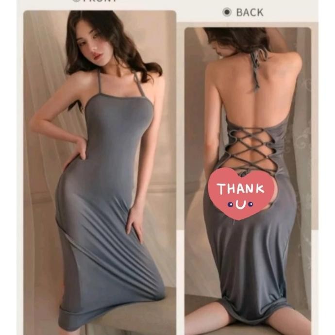 

Lingerie Sexy Longdress Open Back Clubwear Premium Import Original