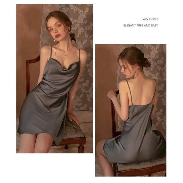 

Lp148 Sexy Lingerie Dress Baju Sexy Wanita Bahan Satin / Lingerie Satin Sexy Night Dress Original