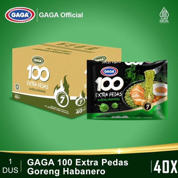 

PROMO MIE / PASTA / GAGA 100 Extra Pedas Goreng Habanero (1 Dus isi 40pcs) NON COD
