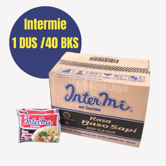 

PROMO MIE / PASTA / Mi Instan Intermi Baso Sapi 1 Karton Dus 40 pcs 55 gr Mie Instant Kuah NON COD