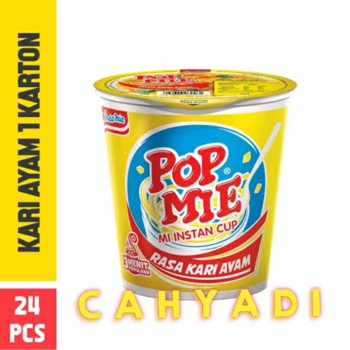 

PROMO MIE / PASTA / Pop Mie Rasa Kari Ayam Mie Instan Cup 24 Pcs / Dus NON COD