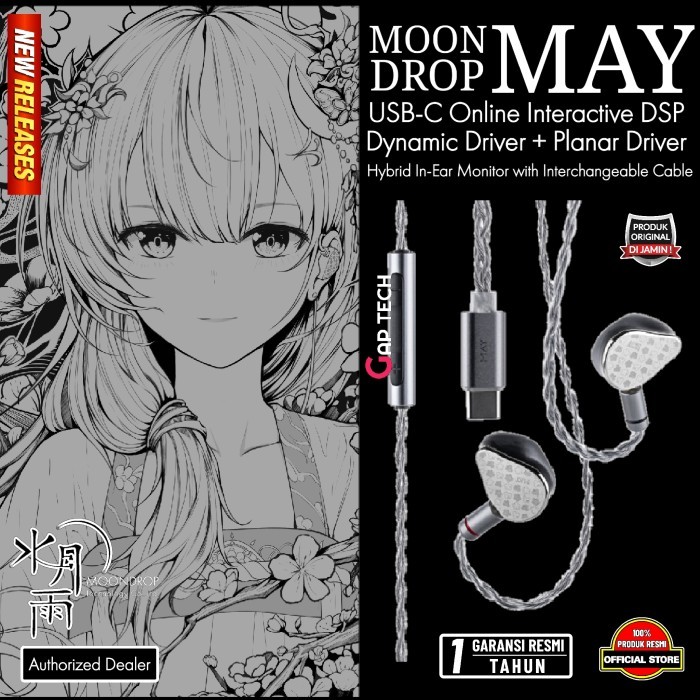 Moondrop May Dsp Usb-C Dynamic + Planar Driver Hybird Iem