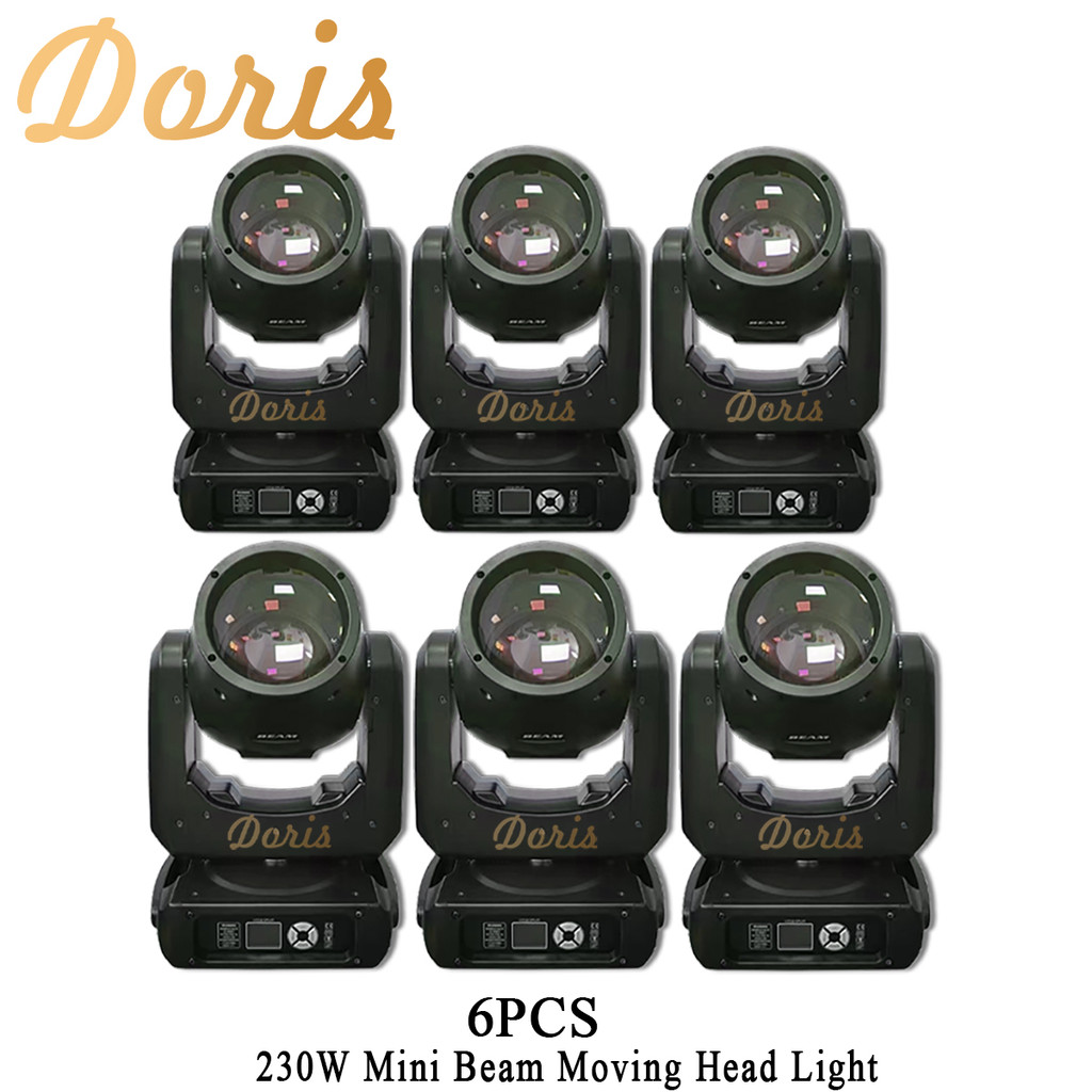 AERO 6Pcs Mini Beam 7R 230W Moving Head Stage Light Rainbow Led Spot Wash Prims Dmx Dj Bar Party Wed