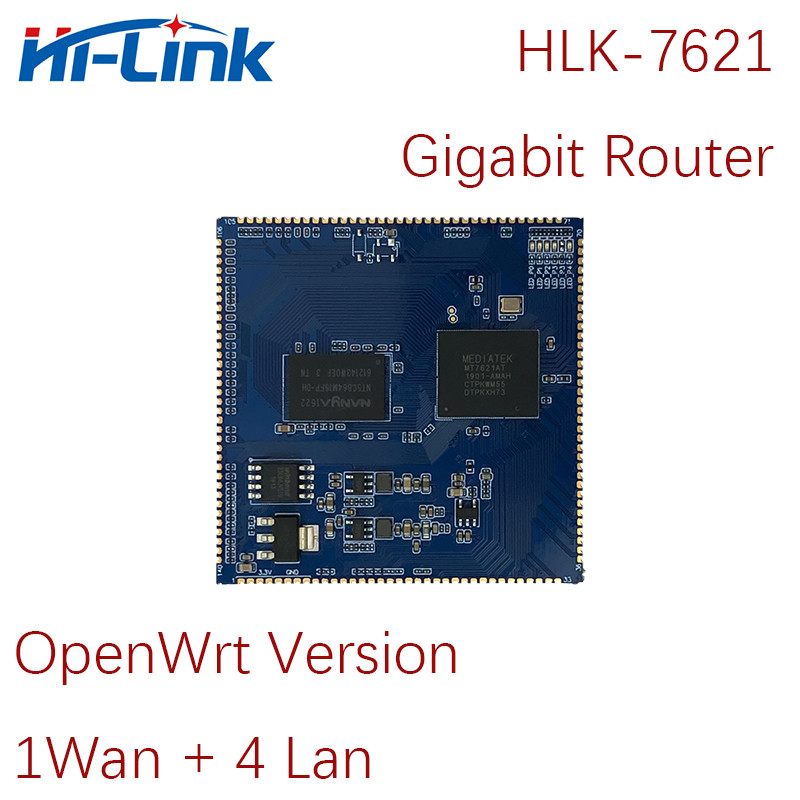 AERO 2pcs/lot HLK-7621 Gigabit GbE 1000Mbps Router Module Openwrt Firmware DDR2 256Mbytes with MT762