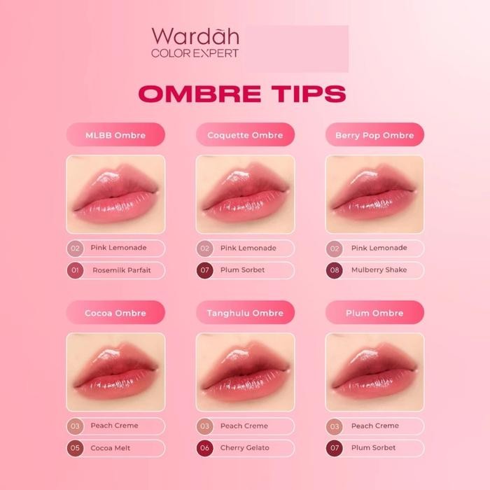 Wardah Moist Dew Tint 3 G - Liptint Yang Mengadung Oatmilk Dan Pentavitin - Ombre Tint - Bibir