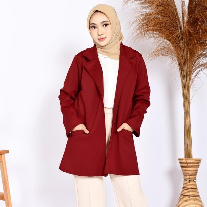 Grosir Nhm Blazer Casual Formal , Outer Jas Kantor Wanita Scuba Premium