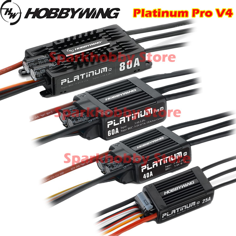 ENH Original Hobbywing Platinum Pro 25A 40A 60A 80A 120A V4 ESC Pengendali Kecepatan Elektronik Tanp
