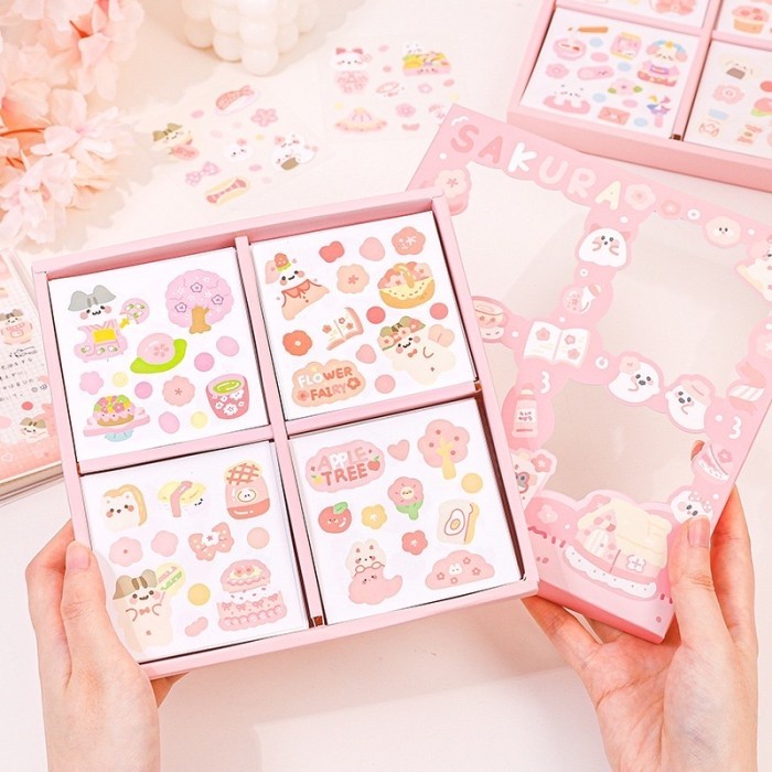 

STICKER HAPPY GIRL FLOWER SAKURA CARTOON CUTE KOREAN STYLE PVC 02