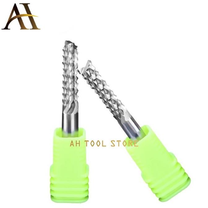

SIAP KIRIM MATA CUTTING CNC ROUTER GRC, PCB, CORN / JAGUNG 4MM ENDMILL CUTTER BIT