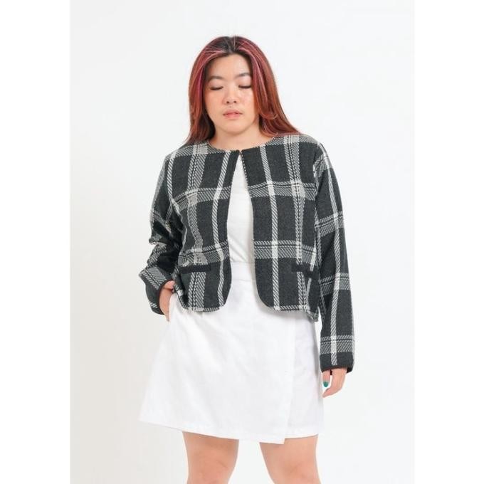 Grosir Xtramiles - Coco Tweed Blazer All Colors | Blazer Wanita Kasual Reguler Size Big Size Plus Si