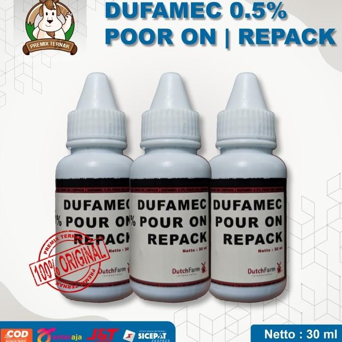 DUFAMEC POUR ON 30ML, obat cacing tetes, obat kutu, obat parasit, obat