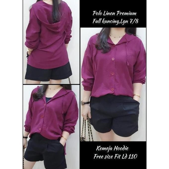 Murah Kemeja Hoodie Wanita - Hoodie Kemeja Premium Korea Jaket Adem Baju Atasan Wanita