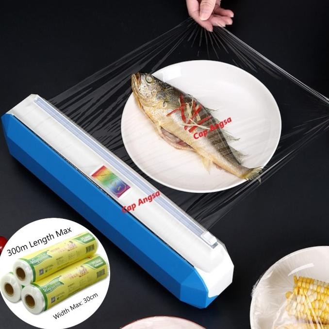 

SIAP KIRIM CLING FILM DISPENSER MEDIUM JUMBO 30CM 300M PLASTIK WRAP SLIDE CUTTER