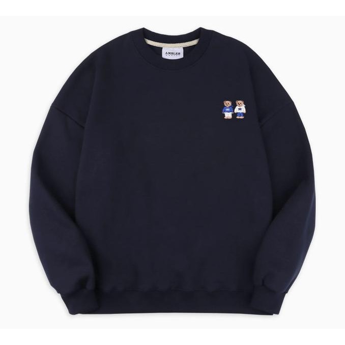 Grosir Ambler Twinlook Bear Oversized Sweatshirt - Navy