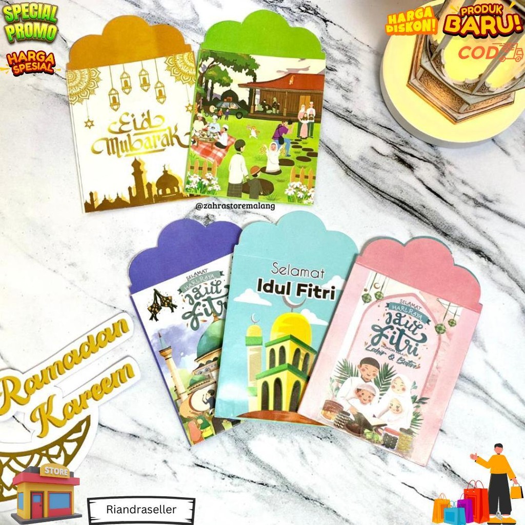 

10 Pcs Amplop Lebaran 2025 Medium Muslim D Sale