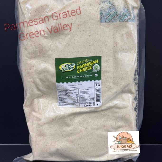 

SIAP KIRIM GREEN VALLEY PARMESAN GRATED CHEESE 250GR KEJU PARMESAN BUBUK PARUT
