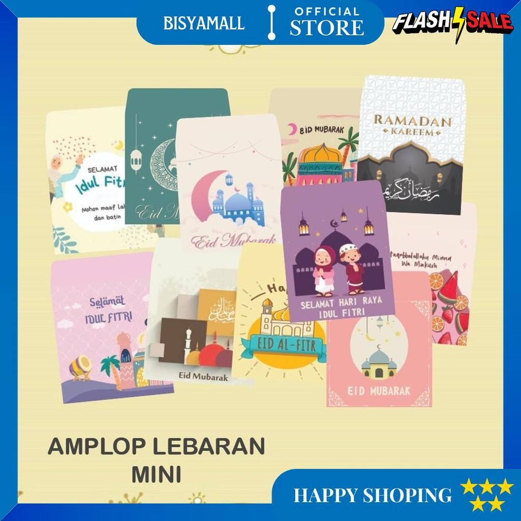 

(10 Pcs) Amplop Lebaran Mini/Eid Mubarak/Ramdan Kareem/Idul Fitri/Amplop Angpao Mini/Lebaran D Promo 3.3