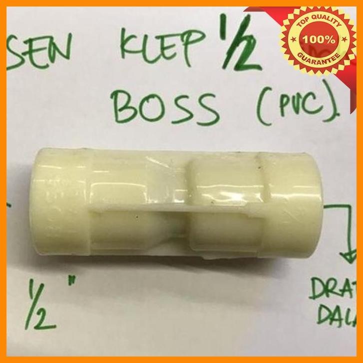 [SMM] BOSS 1/ 2 INCH DIM TUSEN PVC KLEP 1 SATU ARAH SAMBUNGAN PIPA